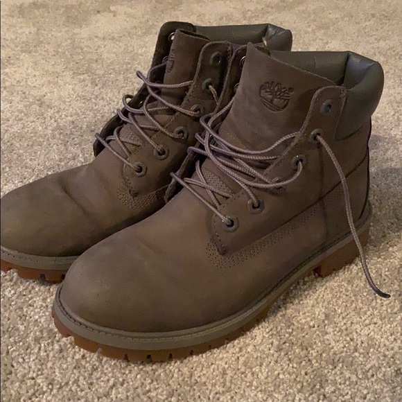 olive green timbs womens